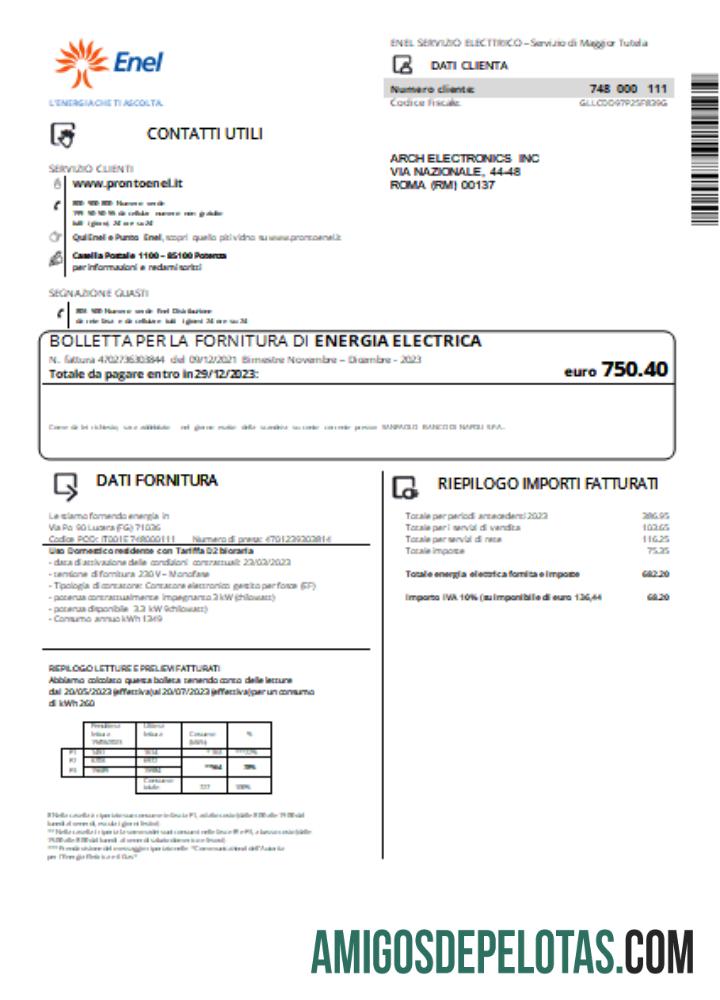 Projeto de lei de serviços públicos de eletricidade da Enel, SCR exemplo